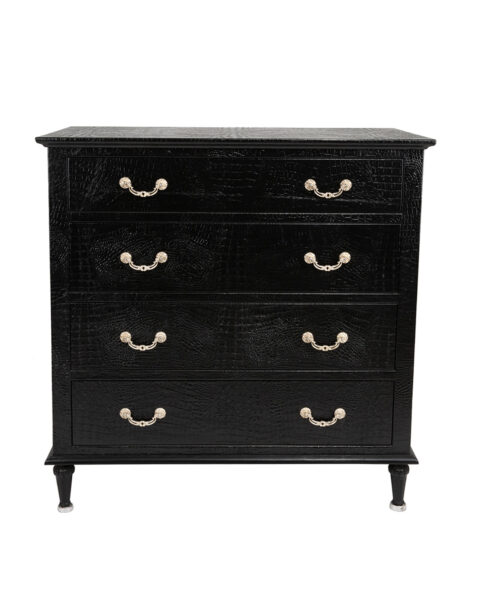 Black Chest of Drawers with Snake skin Pattern