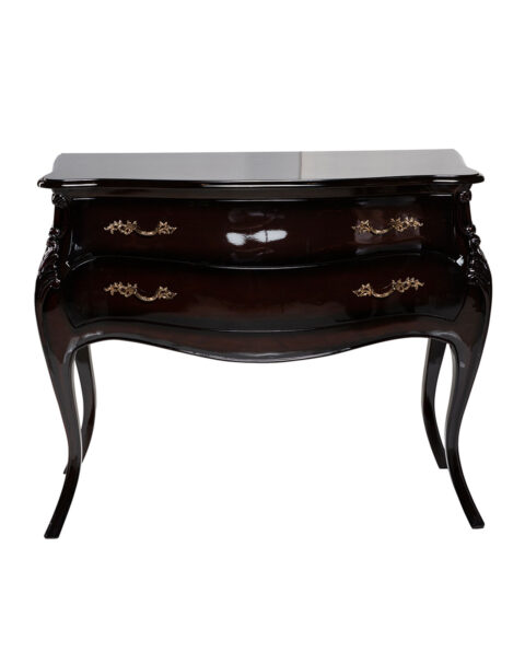 Louis XVI Style Glossy Brown Chest Of Drawers