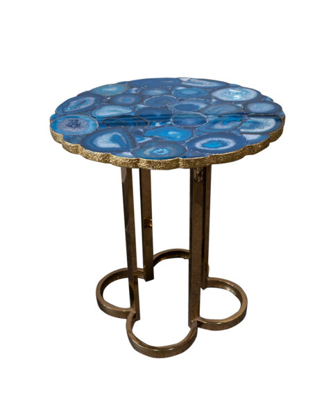 Blue Agate Stone Side Table