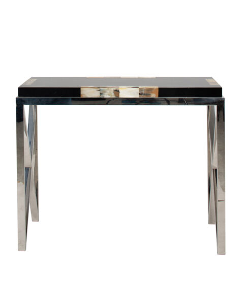 Modern bone Inlay Console Table with Chrome Legs