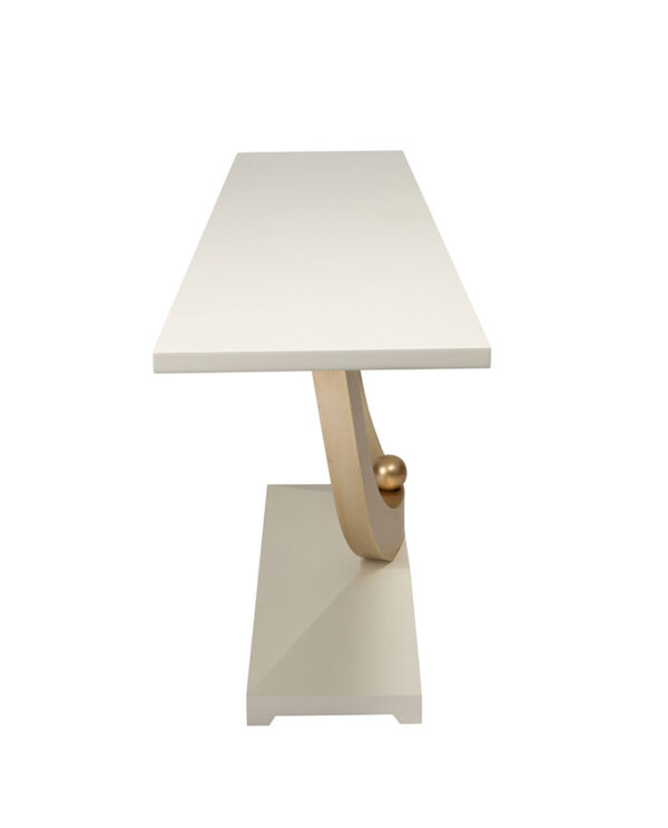 Sleek White and Gold Console Table
