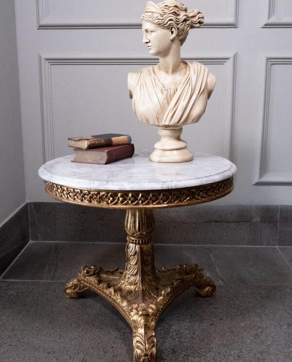 High-End Classic Round Marble Side Table