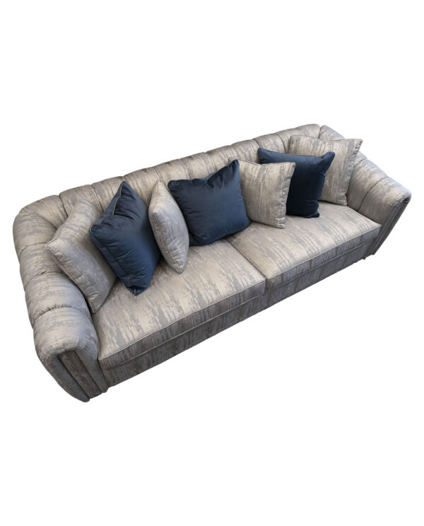 Luxury 3-Seater Linen Sofa in Soft Grey