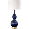 Elegant Blue Glass Table Lamp with Gourd-Shaped Base