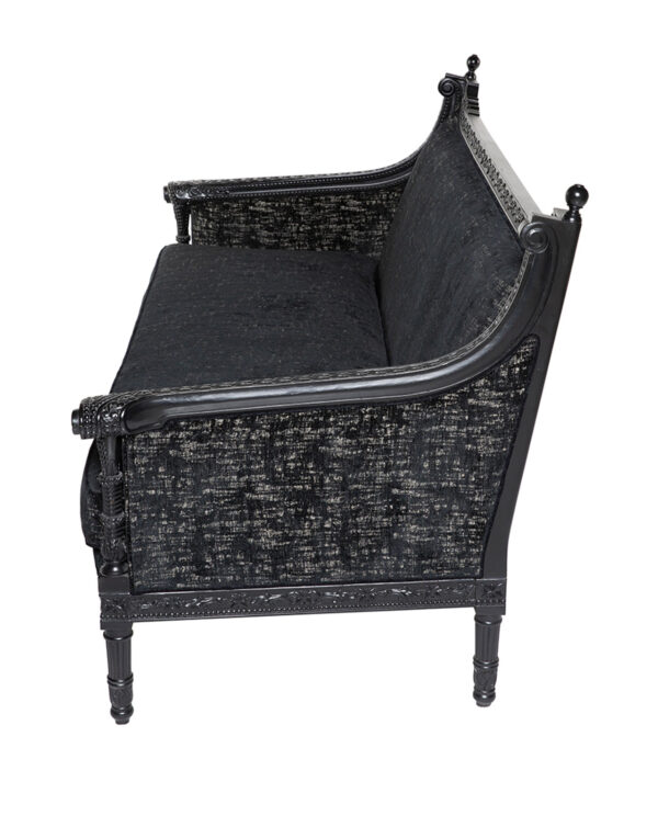 Vintage 19th Century Style Black Sofa