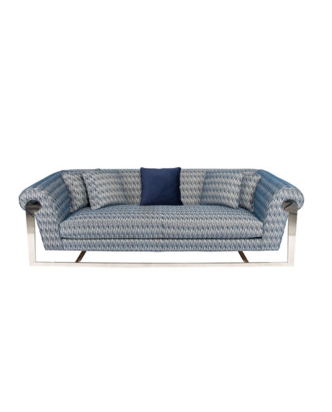 Modern 3 Seater Sofa Geometric Upholstery