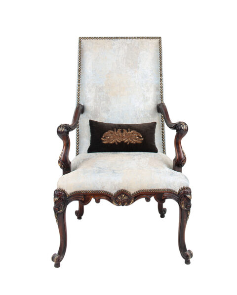 Classic Louis XV Carved Wooden Armchair