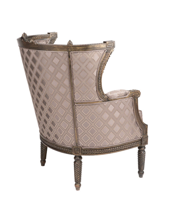 Luxury French Louis XVI Style Carved Wingback Armchair