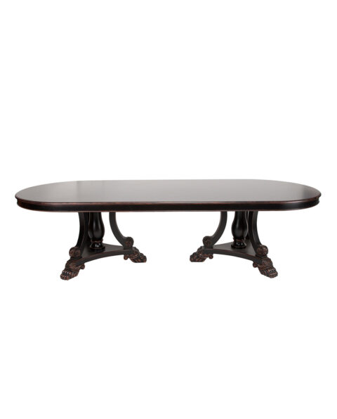 Large Neoclassical Oval Pedestal Dining Table