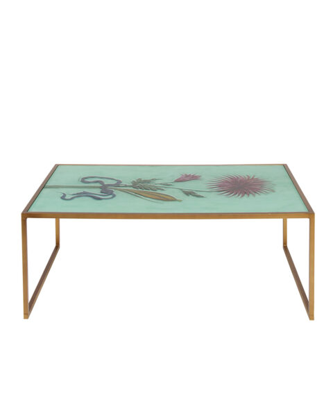 Water Marbled Glass Coffee Table