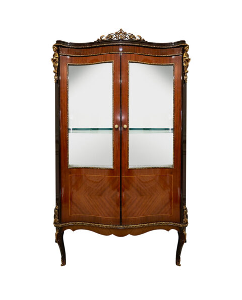 CLASSIC 19TH CENTURY STYLE 2-DOOR GLASS DISPLAY CABINET