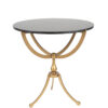 Classic Round Top Black and Gold Side Table
