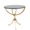 Classic Round Top Black and Gold Side Table