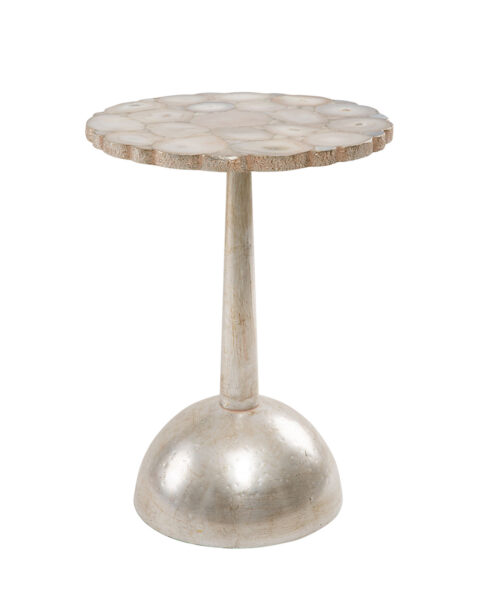 Globe Pedestal Natural Agate Table