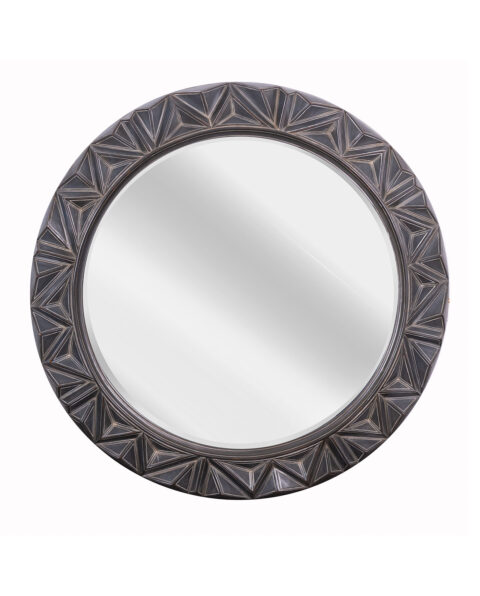 Deep Framed Circular Carved Mirror