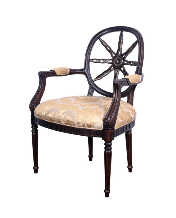 Elegant HeppleWhite Style Carved Armchair