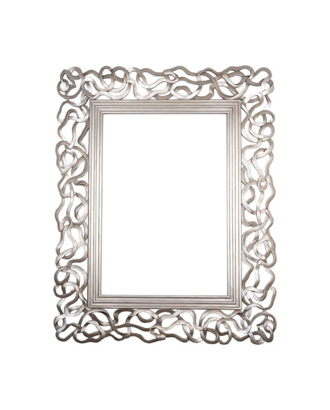 Luxury Silver Patterned Large Rectangular Wall Mirror
