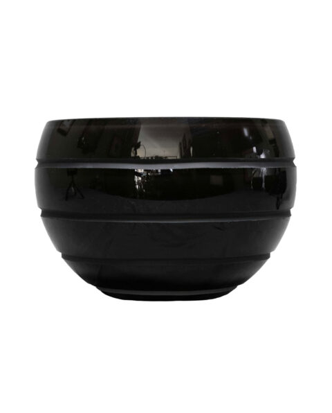 Decorative black glass bowl