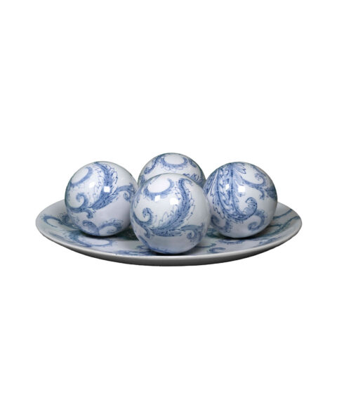 Decorative Blue and white Ceramic Balls and plate