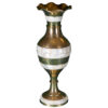 Exquisite Vintage Brass-Finish Inlaid Mother of Pearl Vase