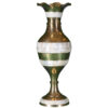 Vintage Brass-Finish Inlaid Mother of Pearl Vase