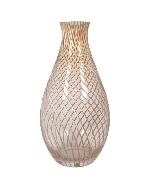 Elegant Glass Vase with Gold Wire Pattern
