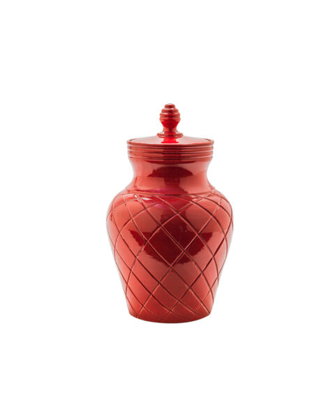 Red Ginger Jar with Lid