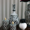 Elegant Ceramic Black and White Striped Vase