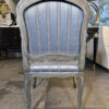 Hand-Carved Louis XV Style Striped Armchair