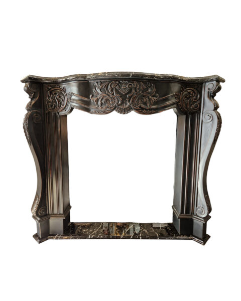 Elegant Baroque-Style Marble Fireplace Mantel