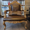 Opulent Baroque-Style Armchair with Leopard Print Upholstery