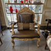 Opulent Baroque-Style Armchair with Leopard Print Upholstery